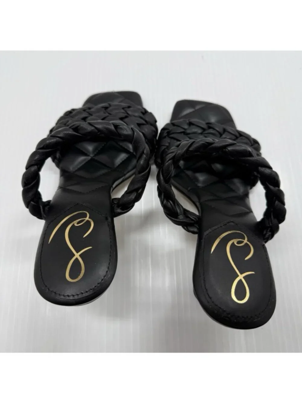 Sam Edelman Womens Meghan Braided Sandals Size 8 Black Quilted Boho Resort NWT